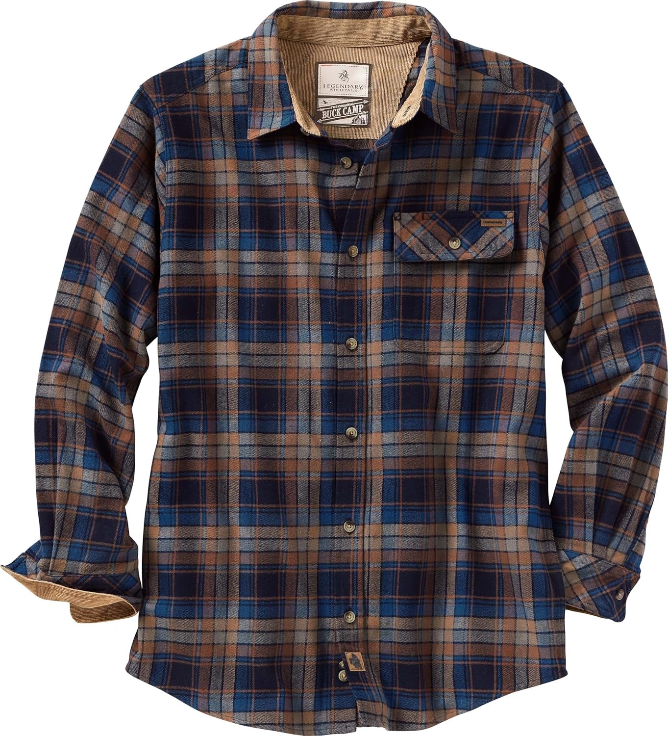 Men'S Flannel Shirt Long Sleeve Button down 100% Cotton