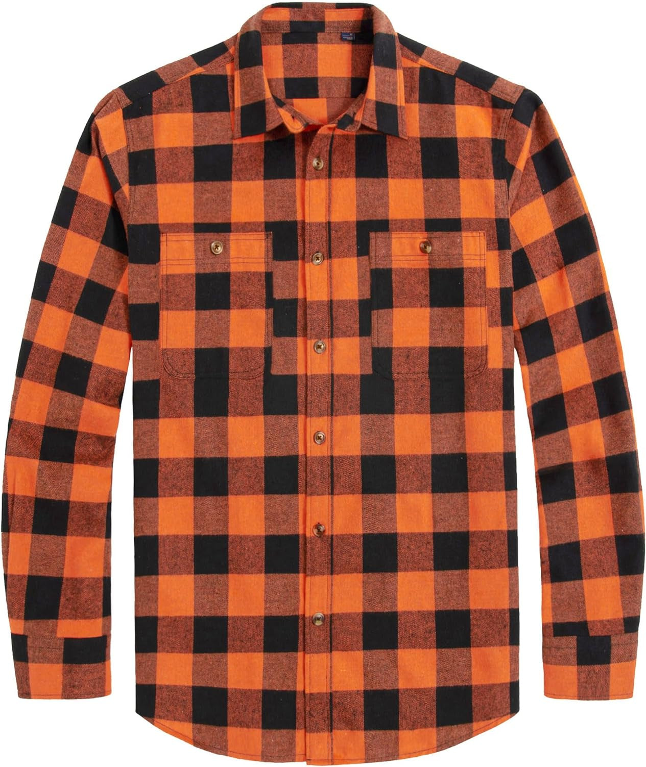 Flannel Shirt for Men Plaid Long Sleeve Casual Button down Shirts Regular Fit Cotton Buffalo Checkered Top with Pockets