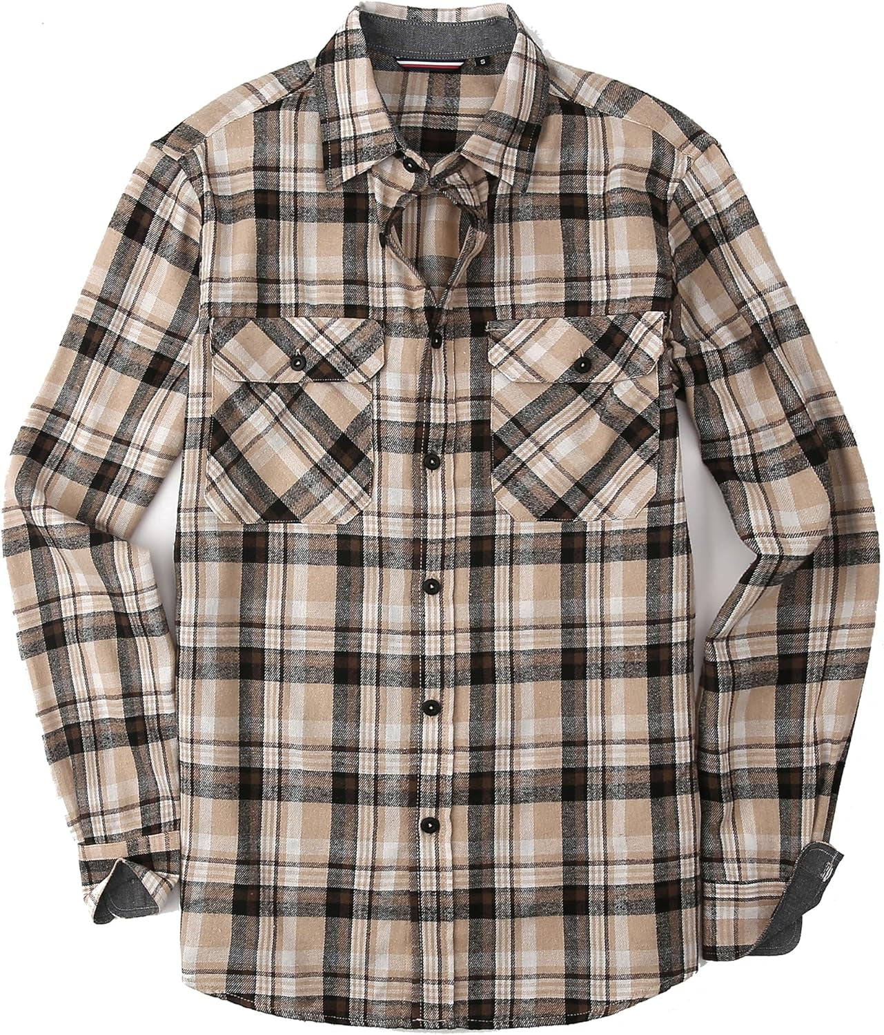 Mens Button down Shirts Flannel Shirt Long Sleeve